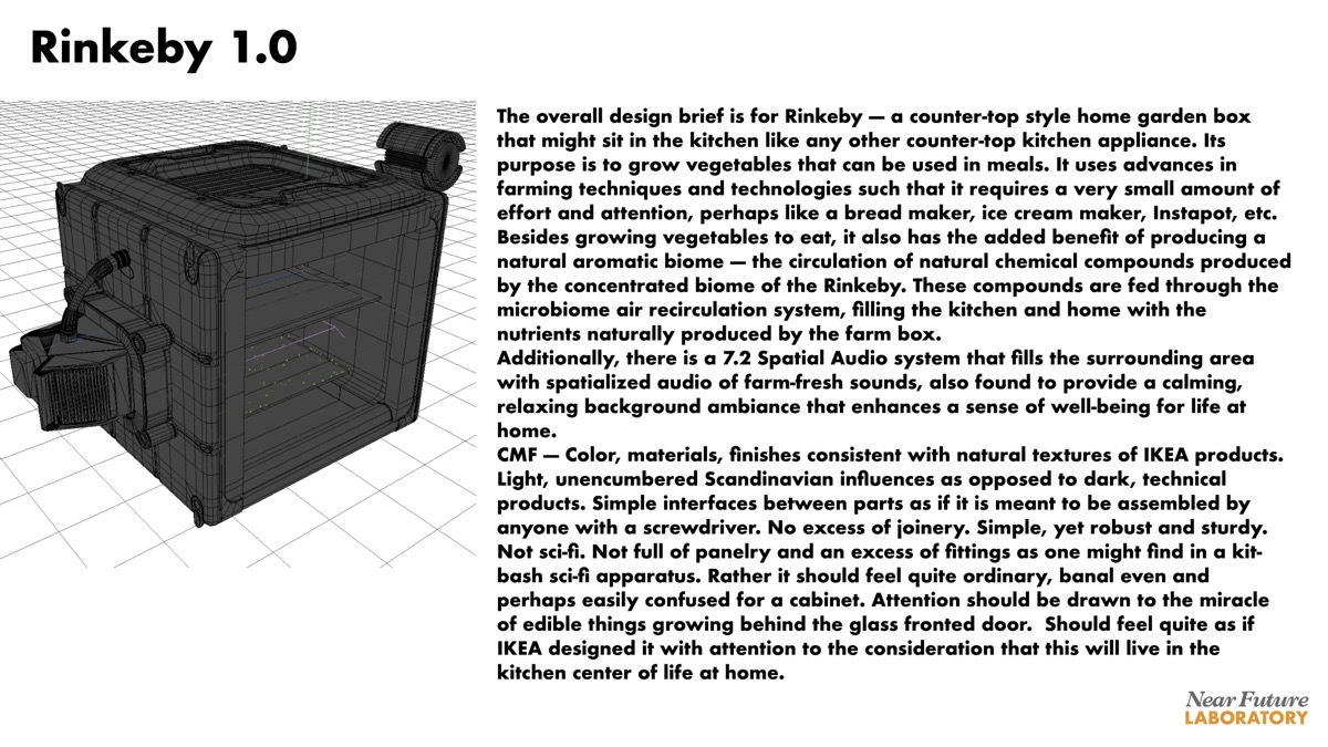 Concept sketch of an IKEA Design Fictional home garden box